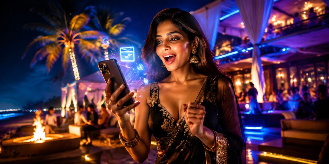 Mobile payment transaction at Goa beach